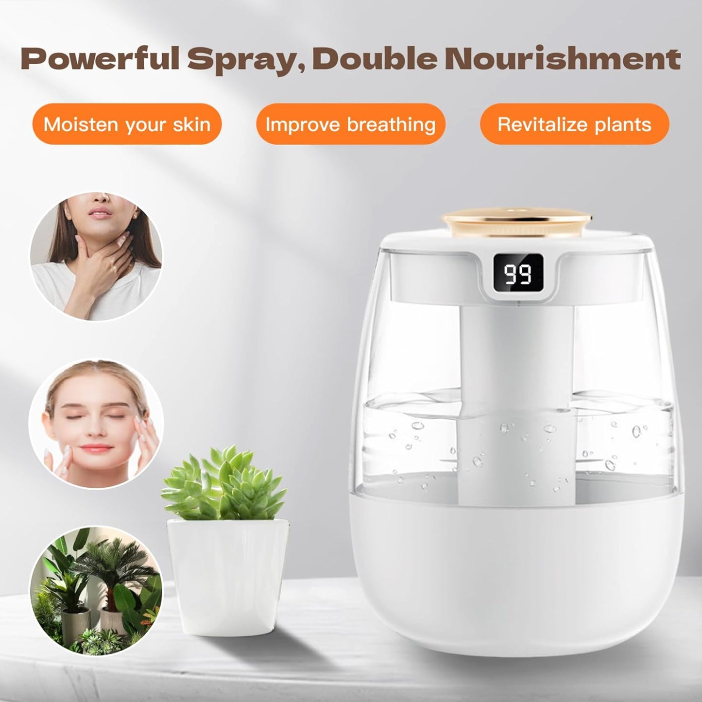 SwiftCool Double Spray Humidifier and Night Light